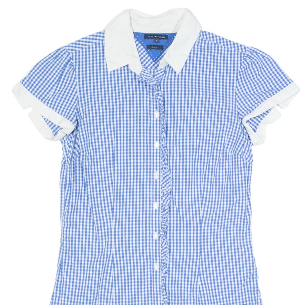 Tommy Hilfiger women  White  and blue Checkered Shirt